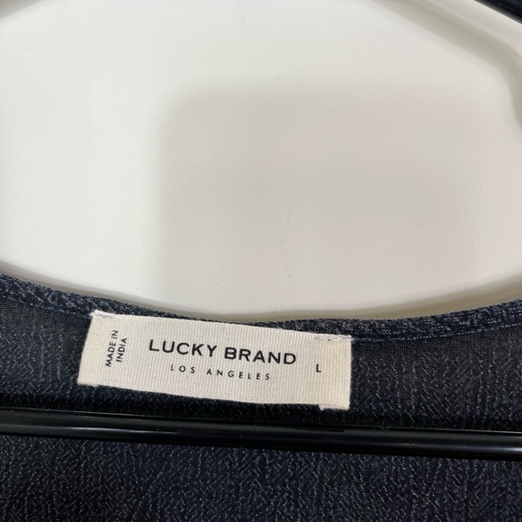 Lucky Brand Embroidered Yoke Long Sleeve Peasant Top Size L - Picture 10 of 12